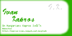 ivan kapros business card